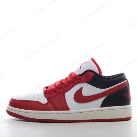 Herren/Dam Nike Air Jordan 1 Low ‘Vit Svart Röd’ Skor 553558-163