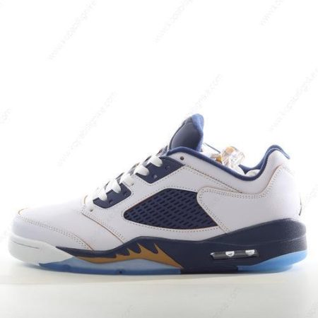 Herren/Dam Nike Air Jordan 5 Retro ‘Vit Guld Marin’ Skor 819171-135