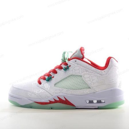 Herren/Dam Nike Air Jordan 5 Retro ‘Vit Röd Grön’ Skor